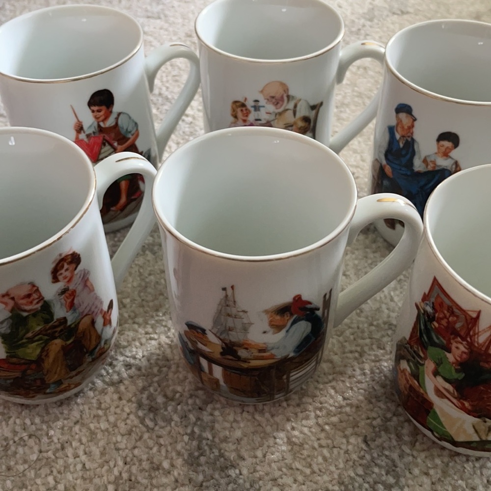 Norman Rockwell Coffee Mugs all 6
